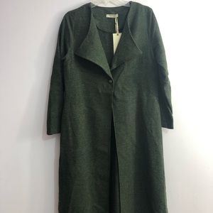 Wool Blend long women Coat  olive green NWT size M